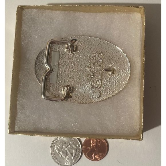 Vintage Metal Belt Buckle, Octanner, Silver Plated, Nice Western Design, - Picture 4 of 5